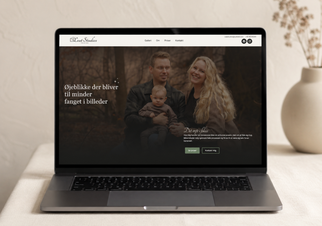 Billede af forsiden af Leat Studio's hjemmeside